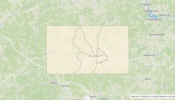 Map preview of Gillespie County, TX - Bachelor's Degree Rate