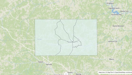 Map preview of Gillespie County, TX - Unemployment Rate