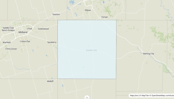 Map preview of Glasscock County, TX - Median Age