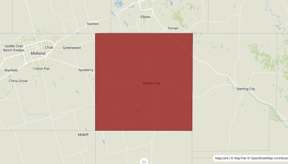 Map preview of Glasscock County, TX - Median Household Income