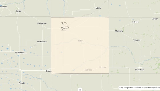 Map preview of Gray County, TX - Bachelor's Degree Rate