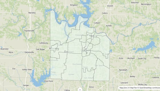 Map preview of Grayson County, TX - Housing Vacancy Rate