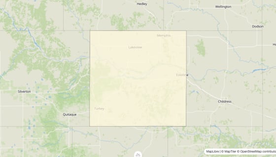 Map preview of Hall County, TX - Median Gross Rent