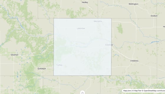 Map preview of Hall County, TX - Median Home Value