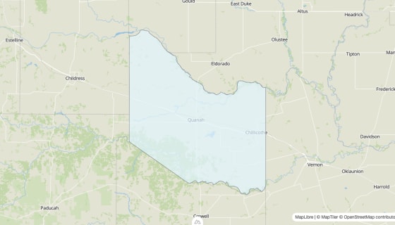 Map preview of Hardeman County, TX - Median Age