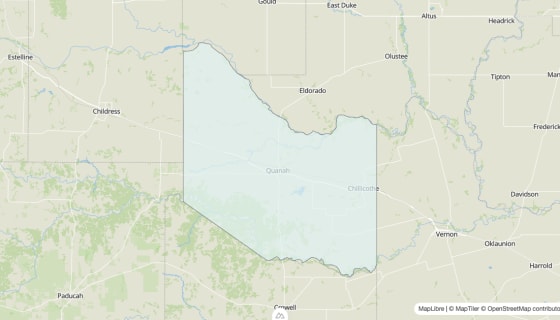Map preview of Hardeman County, TX - Unemployment Rate