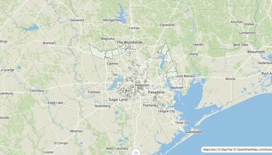 Map preview of Harris County, TX - Housing Vacancy Rate