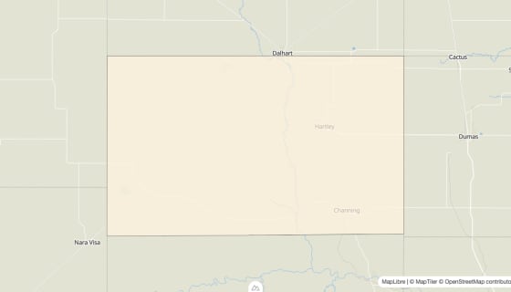 Map preview of Hartley County, TX - Bachelor's Degree Rate