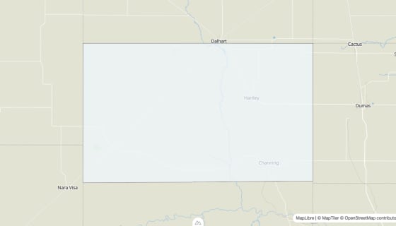 Map preview of Hartley County, TX - Median Home Value