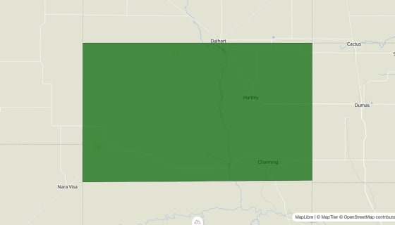 Map preview of Hartley County, TX - Poverty Rate