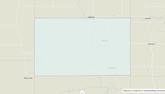 Map preview of Hartley County, TX - Unemployment Rate