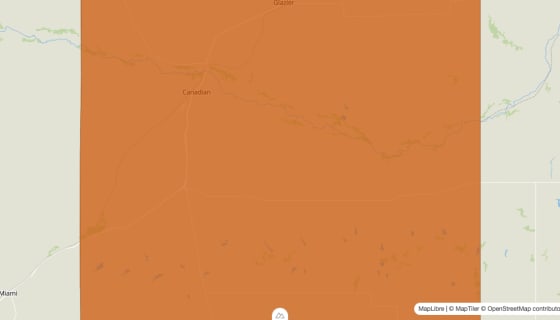 Map preview of Hemphill County, TX - Population by Census Tract (2023)