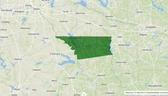 Map preview of Henderson County, TX - Poverty Rate