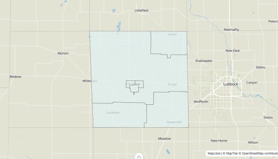 Map preview of Hockley County, TX - Unemployment Rate