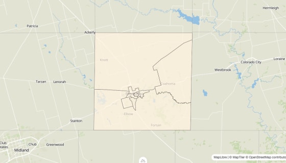 Map preview of Howard County, TX - Bachelor's Degree Rate
