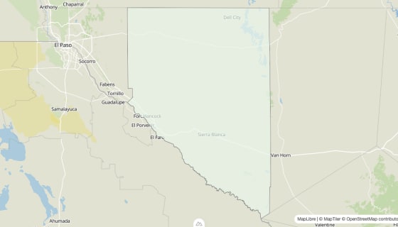 Map preview of Hudspeth County, TX - Housing Vacancy Rate
