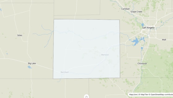 Map preview of Irion County, TX - Median Home Value