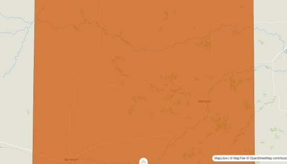 Map preview of Irion County, TX - Population by Census Tract (2023)