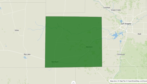 Map preview of Irion County, TX - Poverty Rate
