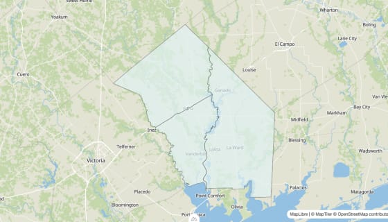 Map preview of Jackson County, TX - Unemployment Rate