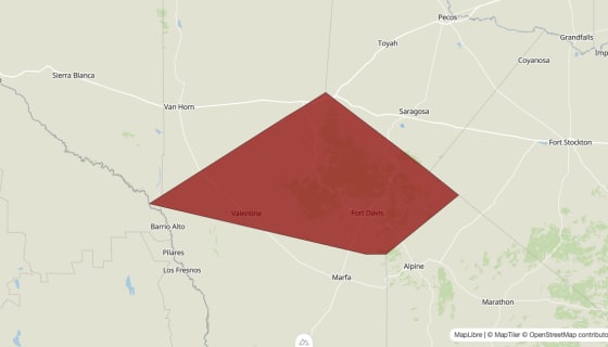 Map preview of Jeff Davis County, TX - Median Household Income