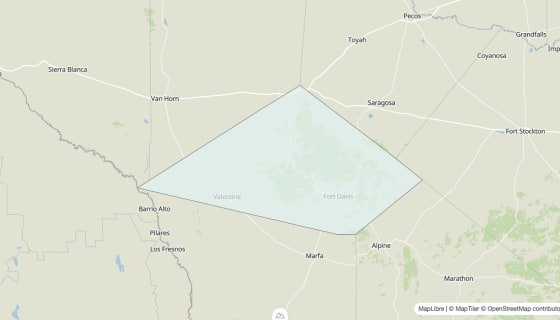 Map preview of Jeff Davis County, TX - Unemployment Rate
