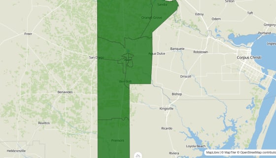 Map preview of Jim Wells County, TX - Poverty Rate