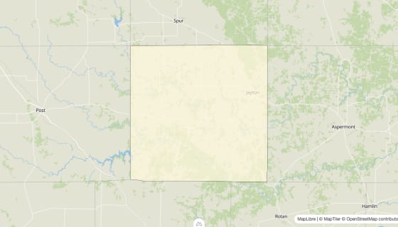Map preview of Kent County, TX - Median Gross Rent