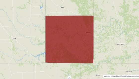Map preview of Kent County, TX - Median Household Income