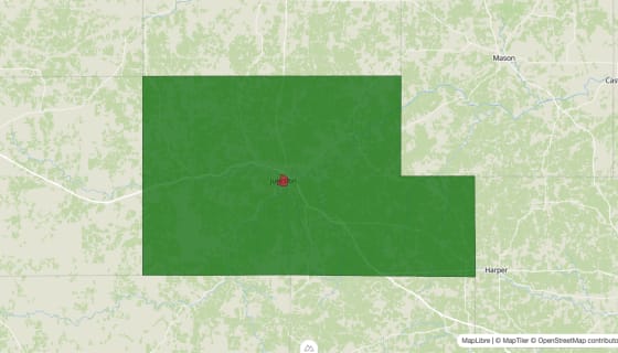Map preview of Kimble County, TX - Median Household Income