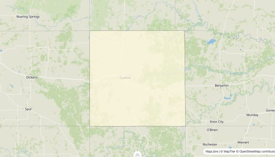 Map preview of King County, TX - Median Gross Rent