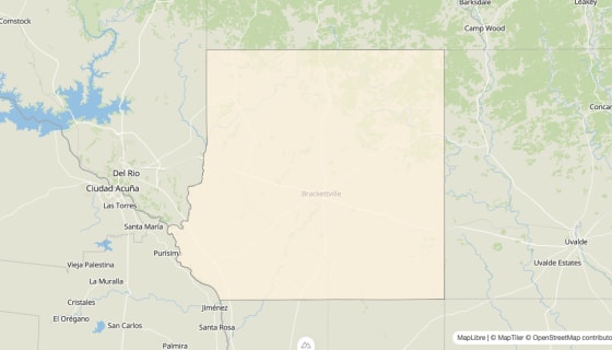 Map preview of Kinney County, TX - Bachelor's Degree Rate