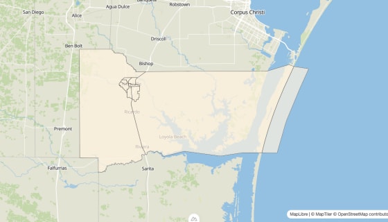 Map preview of Kleberg County, TX - Bachelor's Degree Rate