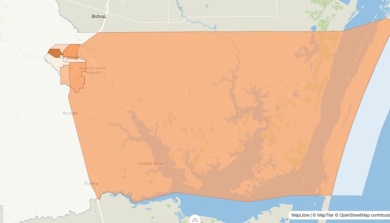 Map preview of Kleberg County, TX - Population by Census Tract (2023)