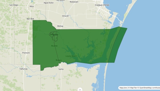 Map preview of Kleberg County, TX - Poverty Rate