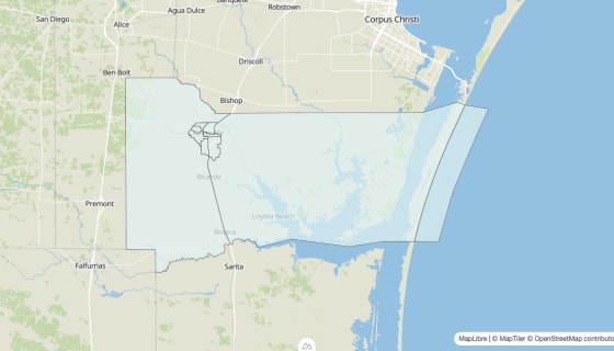 Map preview of Kleberg County, TX - Unemployment Rate