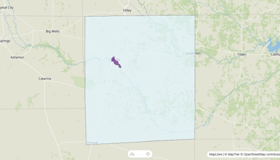 Map preview of La Salle County, TX - Median Age
