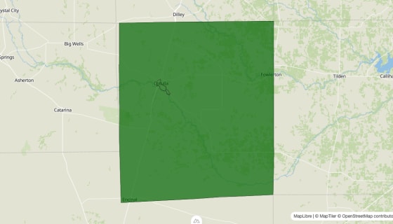 Map preview of La Salle County, TX - Poverty Rate