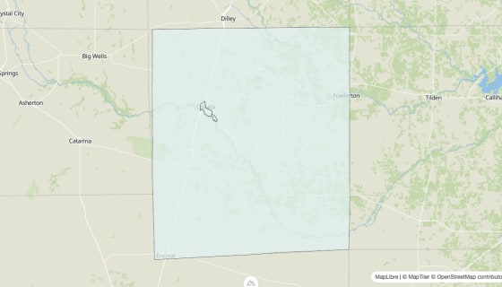Map preview of La Salle County, TX - Unemployment Rate