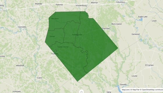Map preview of Lavaca County, TX - Poverty Rate