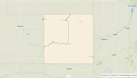 Map preview of Lipscomb County, TX - Bachelor's Degree Rate