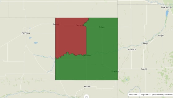 Map preview of Lipscomb County, TX - Median Household Income