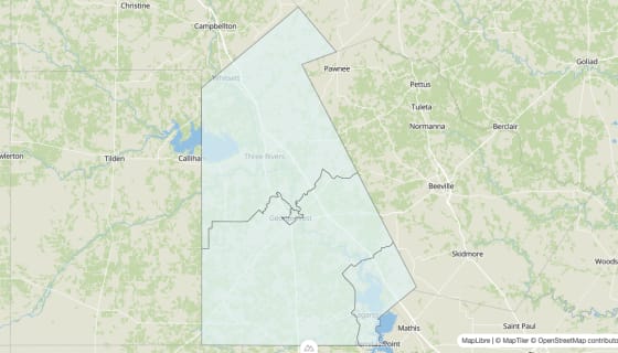Map preview of Live Oak County, TX - Unemployment Rate