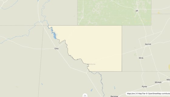 Map preview of Loving County, TX - Median Gross Rent