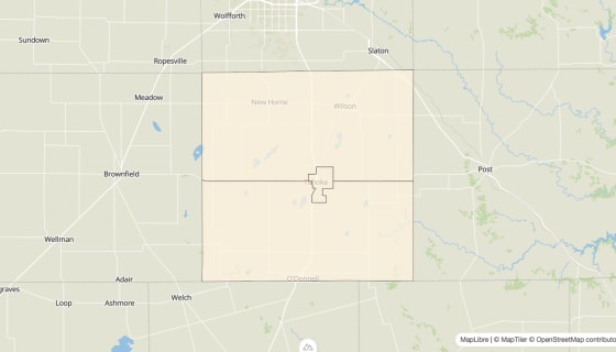 Map preview of Lynn County, TX - Bachelor's Degree Rate