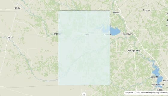 Map preview of McMullen County, TX - Unemployment Rate