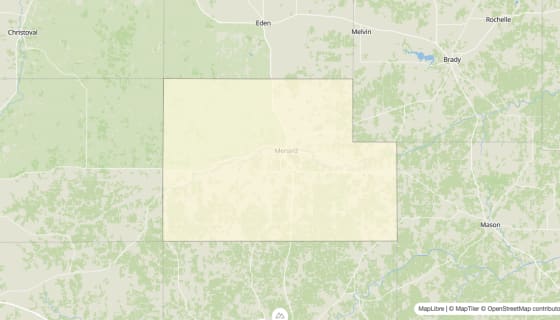 Map preview of Menard County, TX - Median Gross Rent
