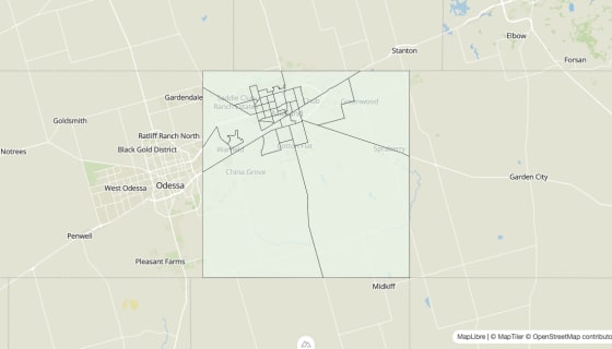 Map preview of Midland County, TX - Housing Vacancy Rate