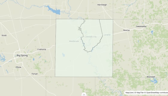 Map preview of Mitchell County, TX - Housing Vacancy Rate