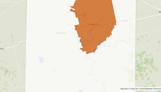 Map preview of Mitchell County, TX - Population by Census Tract (2023)